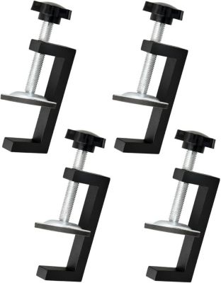STOCK ALL Kit de serrage 4 pièces, plage de serrage 10-57 mm, pince en G réglable, pince de fixation pour le travail du bois, outi