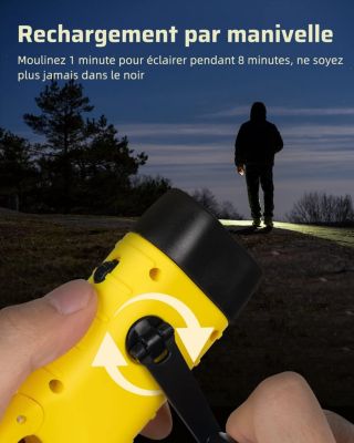 Lampe de poche LED rechargeable avec 3 modes, étanche IP65, zoomable