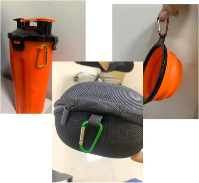 5 Mousquetons Aluminium Extra Larges 10,2 Cm - Porte-clés Robuste 25 Kg, Pour Sac à Dos, Sport, Organisation