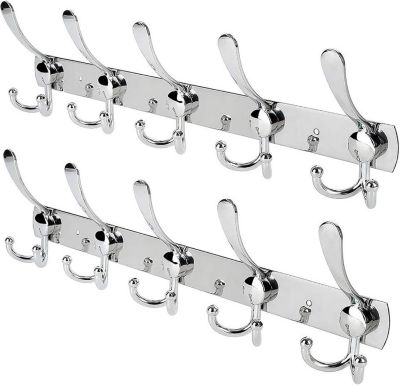 STOCK ALL (Lot de 2) Porte-manteaux en acier inoxydable
