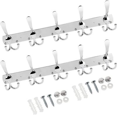 STOCK ALL (Lot de 2) Porte-manteaux en acier inoxydable