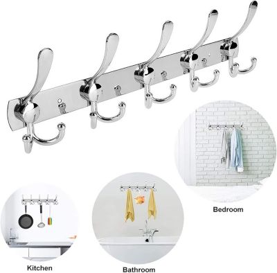 STOCK ALL (Lot de 2) Porte-manteaux en acier inoxydable