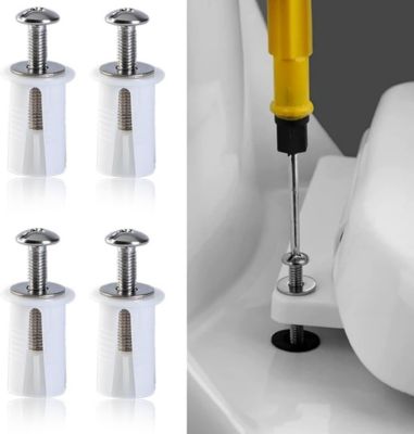 STOCK ALL Lot de 4pcs Vis D'expansion pour Couvercle de Toilette Fixation Abattant WC Vis pour Lunette Toilette Ensemble de Fixati