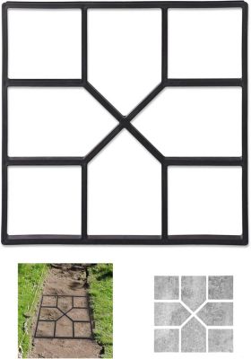 STOCK ALL Moule à béton noir, modèle DIY, modèle en fonte pour pavés, 40x40 cm, plastique robuste