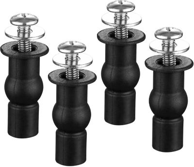STOCK ALL Noir,Fixation Abattant WC Vis,4 Pièces Vis D'expansion pour abattant de toilettes,WC Siège Charnière,Rechange pour Abatt