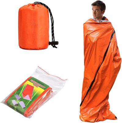 STOCK ALL Sac de couchage de survie, sac de couchage d'urgence, sac de camping chaud d'urgence, couverture de survie chaude d'urge