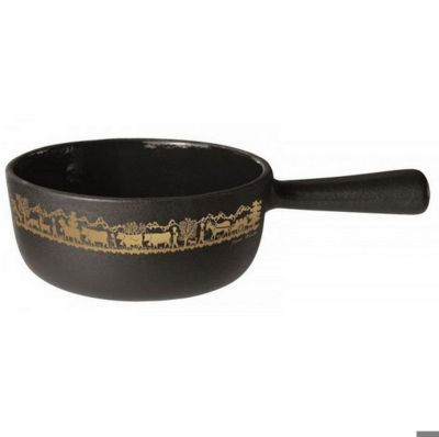 Stockli Caquelon à fondue fonte émaillée 18cm or - 7218.14aa
