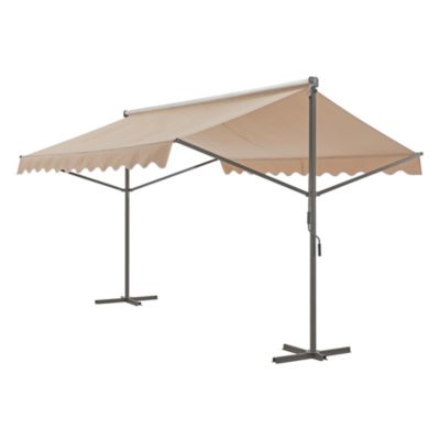 Store banne autoportant Selenizza à double pente 400 x 300 x 260 cm sable pro.tec