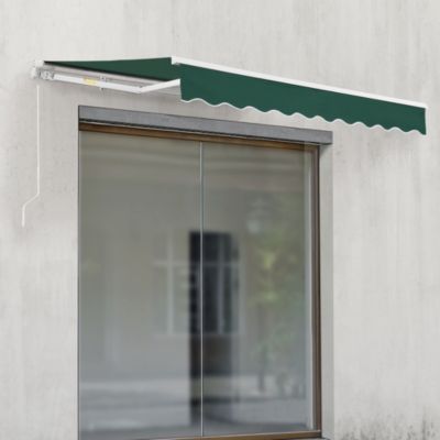 Store Banne Bitonto avec Manivelle 250 x 200 cm Vert Foncé en.casa