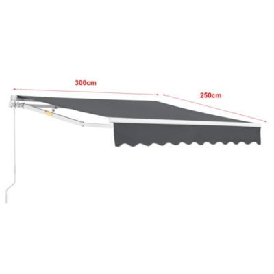 Store Banne Bitonto avec Manivelle 300 x 250 cm Gris Foncé en.casa