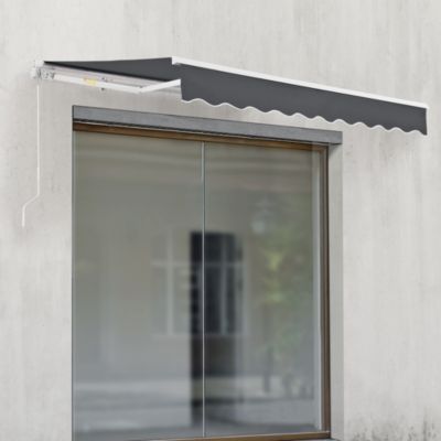 Store Banne Bitonto avec Manivelle 300 x 250 cm Gris Foncé en.casa