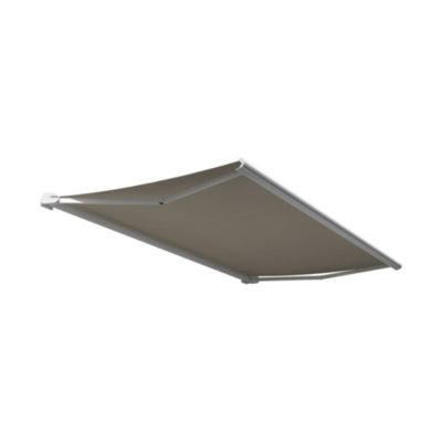 Store banne coffre CINTA 4,20 x 3,50m (Motorisé à interrupteur + manœuvre de secours - Beige - Blanc)