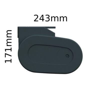 Store banne coffre intégral HEVOA 3,00x2,00 M (Motorisé Secours à Télécommande - Armature gris anthracite - Toile écrue)