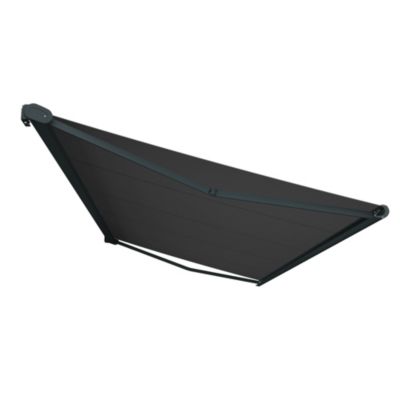 Store banne Coffre intégral PROTECT 2 Gris Anthracite 4,05x3,50m Motorisé à télécommande - Toile Grise Anthracite