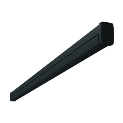 Store banne coffre intégral SOA 5,00x3,50 M (Motorisé Secours à Télécommande + LED - Armature gris anthracite - Toile écrue)
