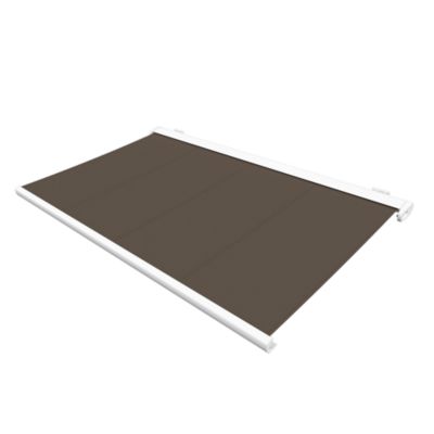 Store banne coffre YUKON (Manuelle - Taupe - Blanc - 4,80 x 3,00m)