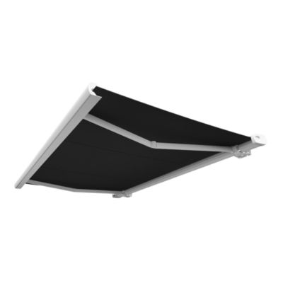 Store banne coffre YUKON (Motorisé Secours à Télécommande + LED - Gris Graphite - Blanc - 4,80 x 3,50m)