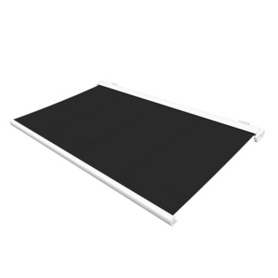 Store banne coffre YUKON (Motorisé Secours à Télécommande + LED - Gris Graphite - Blanc - 4,80 x 3,50m)