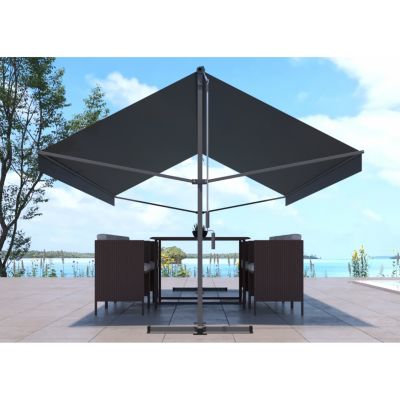Store banne double pente 4 x 3 m gris ISEO