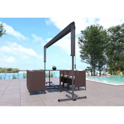 Store banne double pente 4 x 3 m gris ISEO