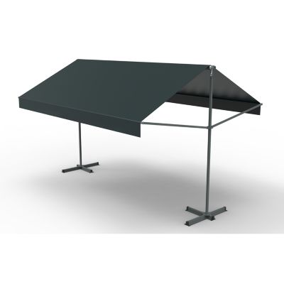 Store banne double pente 4 x 3 m gris ISEO