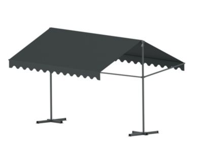 Store banne double pente à poser 4x3 m gris