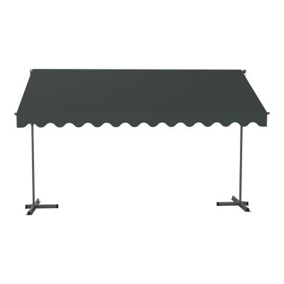 Store banne double pente à poser 4x3 m gris