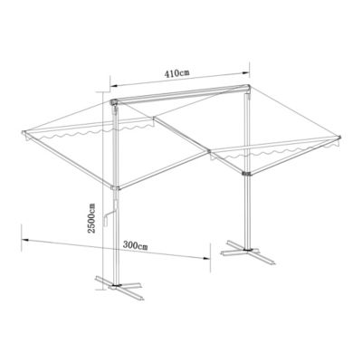 Store banne double pente rétractable à poser Ariano 4 x 3 m gris anthracite