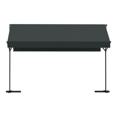 Store banne double pente rétractable à poser Ariano 4 x 3 m gris anthracite