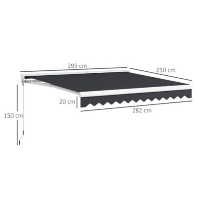Store banne électrique manuel rétractable dim. 2,95L x 2,50l m anthracite