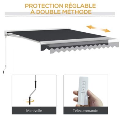 Store banne électrique manuel rétractable dim. 2,95L x 2,50l m anthracite