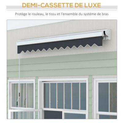 Store banne électrique manuel rétractable dim. 2,95L x 2,50l m anthracite