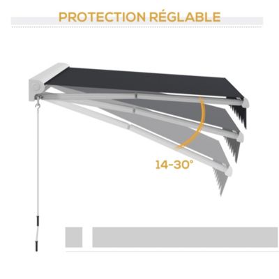 Store banne électrique manuel rétractable dim. 2,95L x 2,50l m anthracite