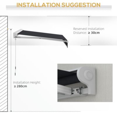 Store banne électrique manuel rétractable dim. 2,95L x 2,50l m anthracite