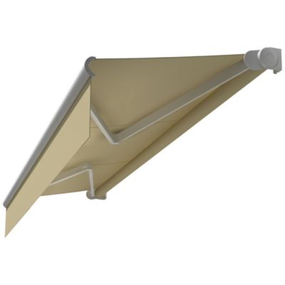 Store banne loggia AMARITE 2,50x1,50 M (Manuel - Armature blanc - Toile écrue)