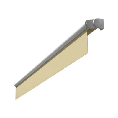 Store banne loggia AMARITE 2,50x1,50 M (Manuel - Armature blanc - Toile écrue)