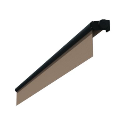 Store banne loggia AMARITE 2,50x1,50 M (Motorisé à Interrupteur - Armature gris anthracite - Toile taupe)