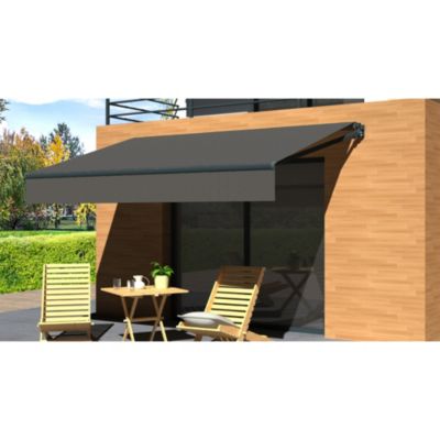 Store banne Loggia LITE - 3,5x2,5m Manuel (Gris Anthracite - Gris Anthracite)