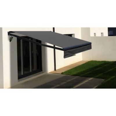 Store banne Loggia LITE - 3,5x2,5m Manuel (Gris Anthracite - Gris Anthracite)