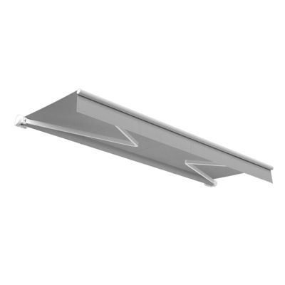 Store banne loggia LUPA Lambrequin inclus (Manuelle - Blanc brillant - Gris clair - 4.00m x 3.00m)