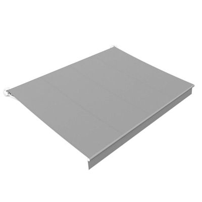 Store banne loggia LUPA Lambrequin inclus (Manuelle - Blanc brillant - Gris clair - 4.00m x 3.00m)