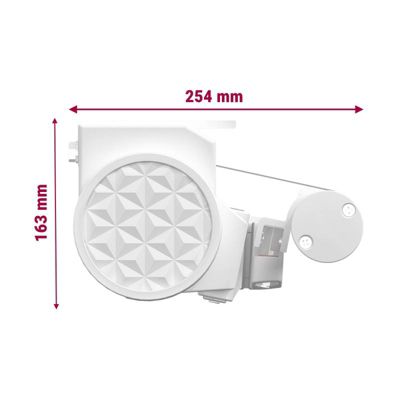 Store banne loggia LUPA Lambrequin inclus (Manuelle - Blanc brillant - Gris clair - 4.00m x 3.00m)