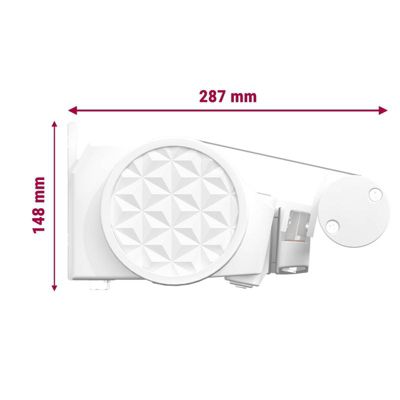 Store banne loggia LUPA Lambrequin inclus (Manuelle - Blanc brillant - Gris clair - 4.00m x 3.00m)