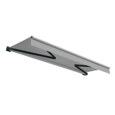 Store banne loggia LUPA Lambrequin inclus (Motorisé à Télécommande - Gris Anthracite - Gris clair - 5.00m x 3.00m)