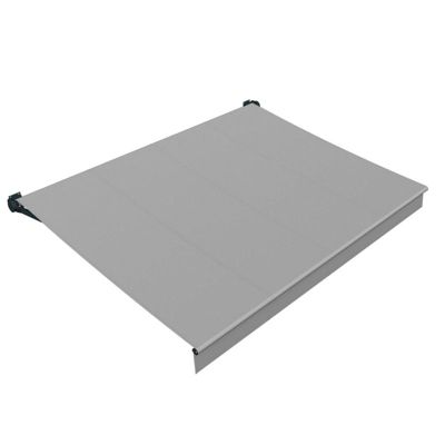 Store banne loggia LUPA Lambrequin inclus (Motorisé à Télécommande - Gris Anthracite - Gris clair - 5.00m x 3.00m)