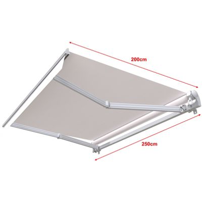 Store banne manuel 2,5 x 2 m Monobloc pour terrasse - Ecru - Sunny Inch