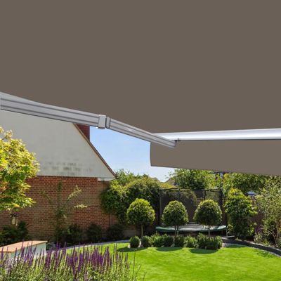 Store banne manuel 3,6 x 3 m Monobloc pour terrasse - Taupe - Sunny Inch