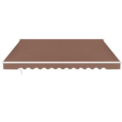 Store Banne Manuel 3,6x3M, Tissu Résistant aux UV avec Manivelle et Angle Réglable pour Patio,Balcon,Terrasse (Marron)