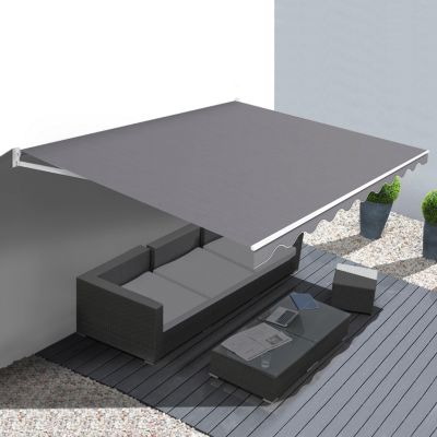 Store banne manuel 3,80x3 M gris anthracite