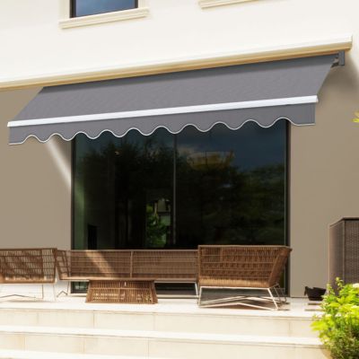 Store banne manuel 3,80x3 M gris anthracite